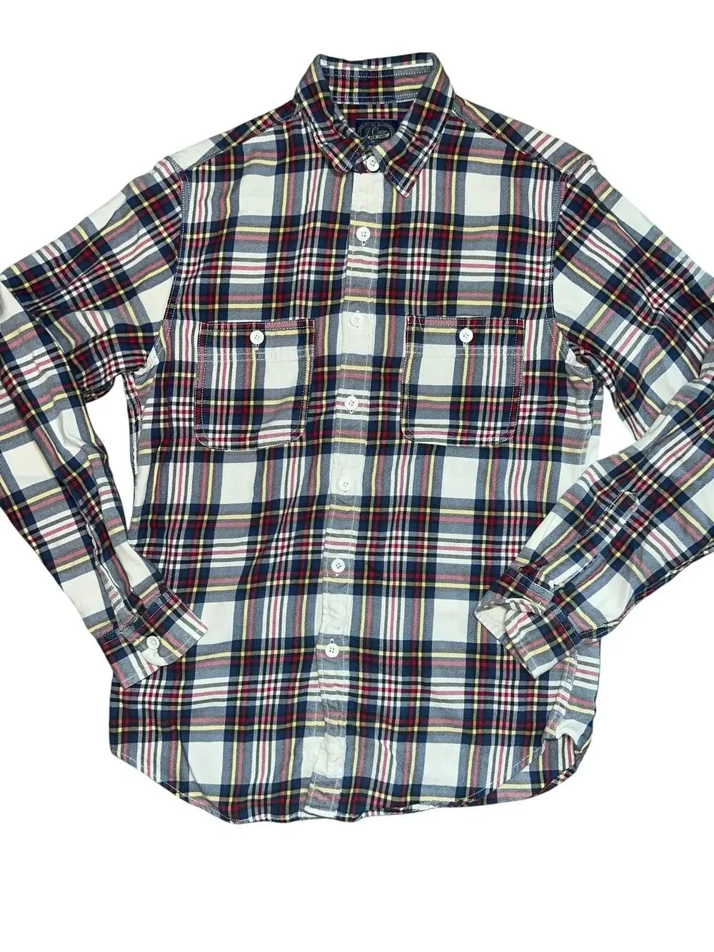 J.Crew Sportsmen's Outfitter plaid cotton preppy button long sleeve shirt SM men